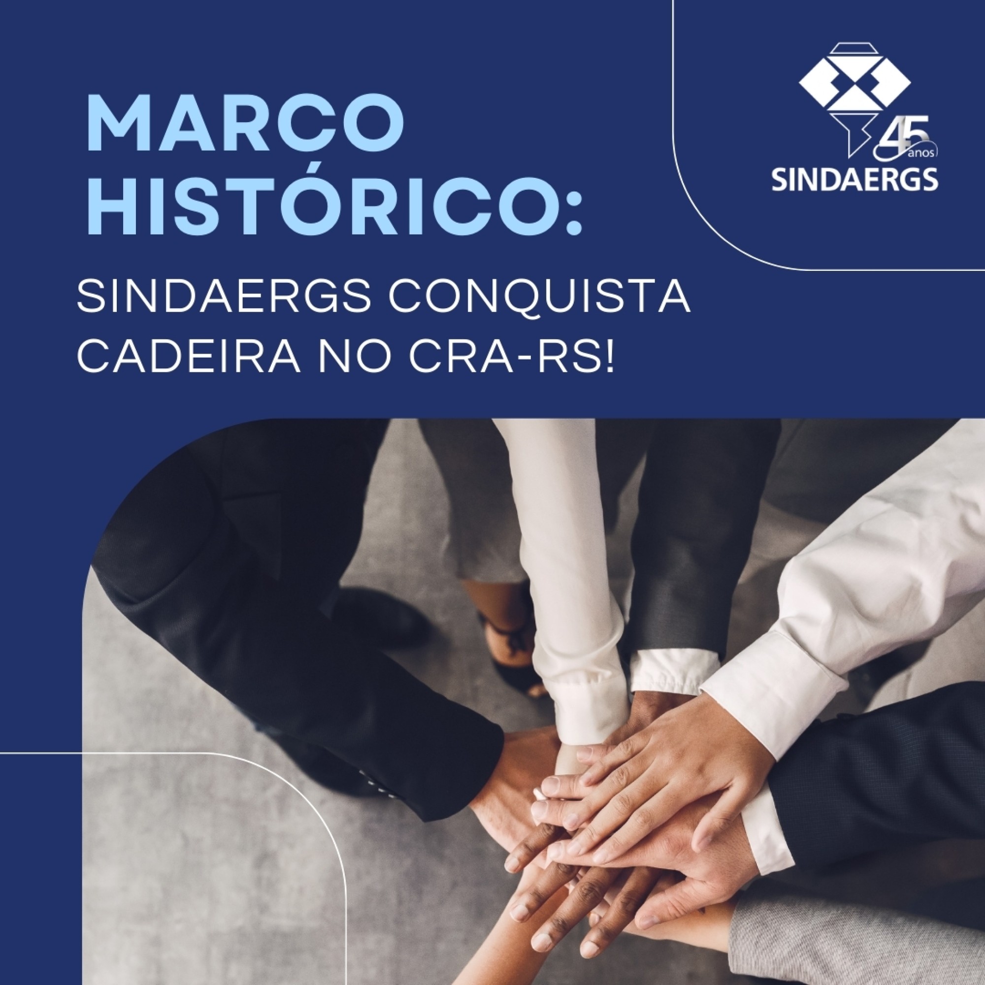 MARCO HISTÓRICO: SINDAERGS conquista cadeira no CRA-RS MARCO HISTÓRICO: SINDAERGS conquista cadeira no CRA-RS - O SINDAERGS – Sindicato dos Administradores no Estado do Rio Grande Sul, representa os Administradores gaúchos.