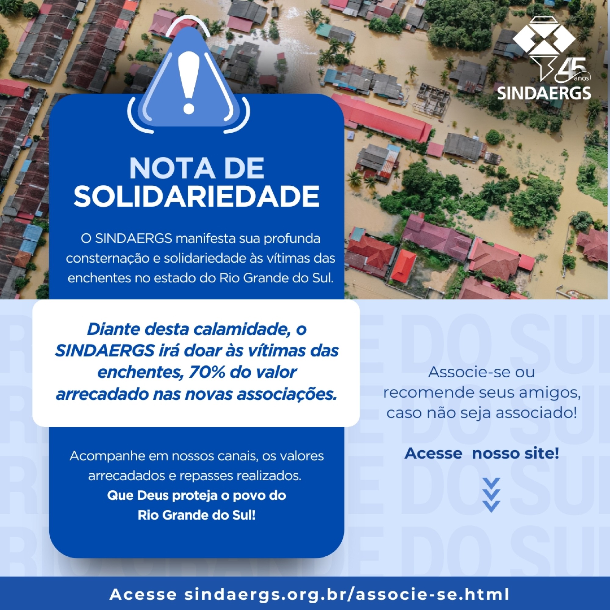 NOTA DE SOLIDARIEDADE NOTA DE SOLIDARIEDADE - O SINDAERGS – Sindicato dos Administradores no Estado do Rio Grande Sul, representa os Administradores gaúchos.