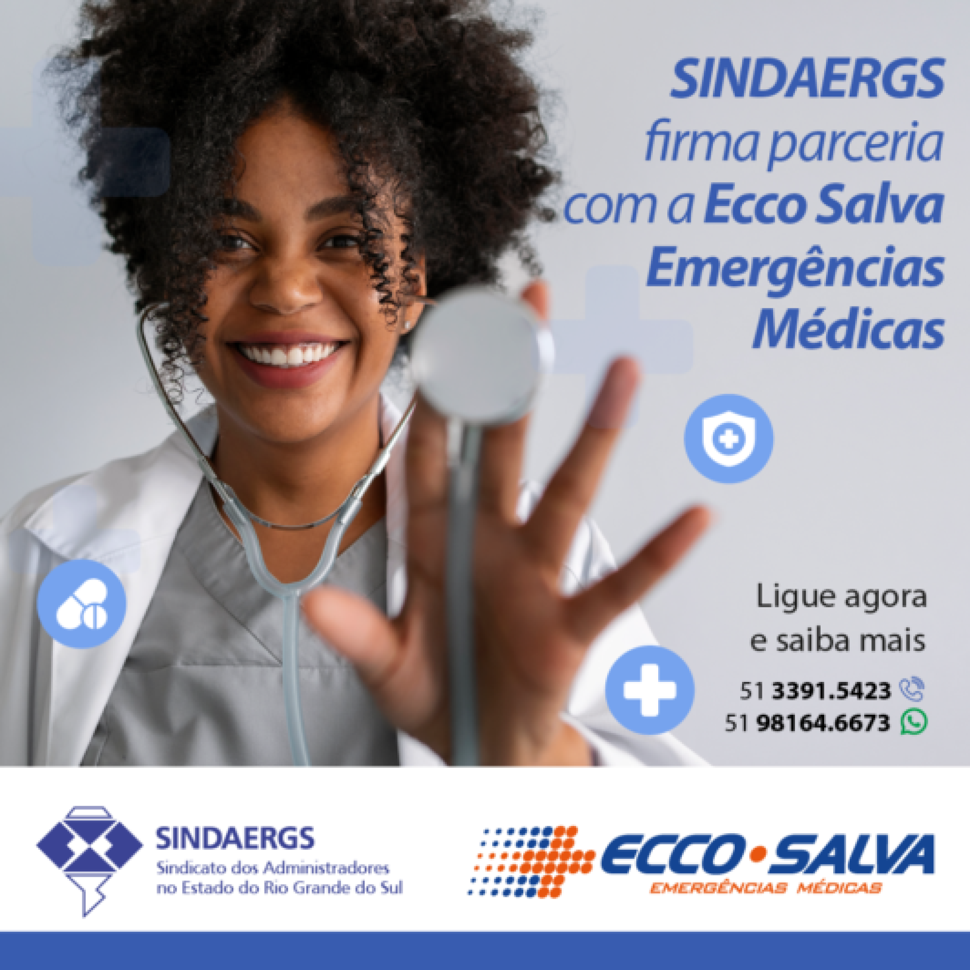 SINDAERGS firma parceria com a Ecco Salva Emergências Médicas - O SINDAERGS – Sindicato dos Administradores no Estado do Rio Grande Sul, representa os Administradores gaúchos. 