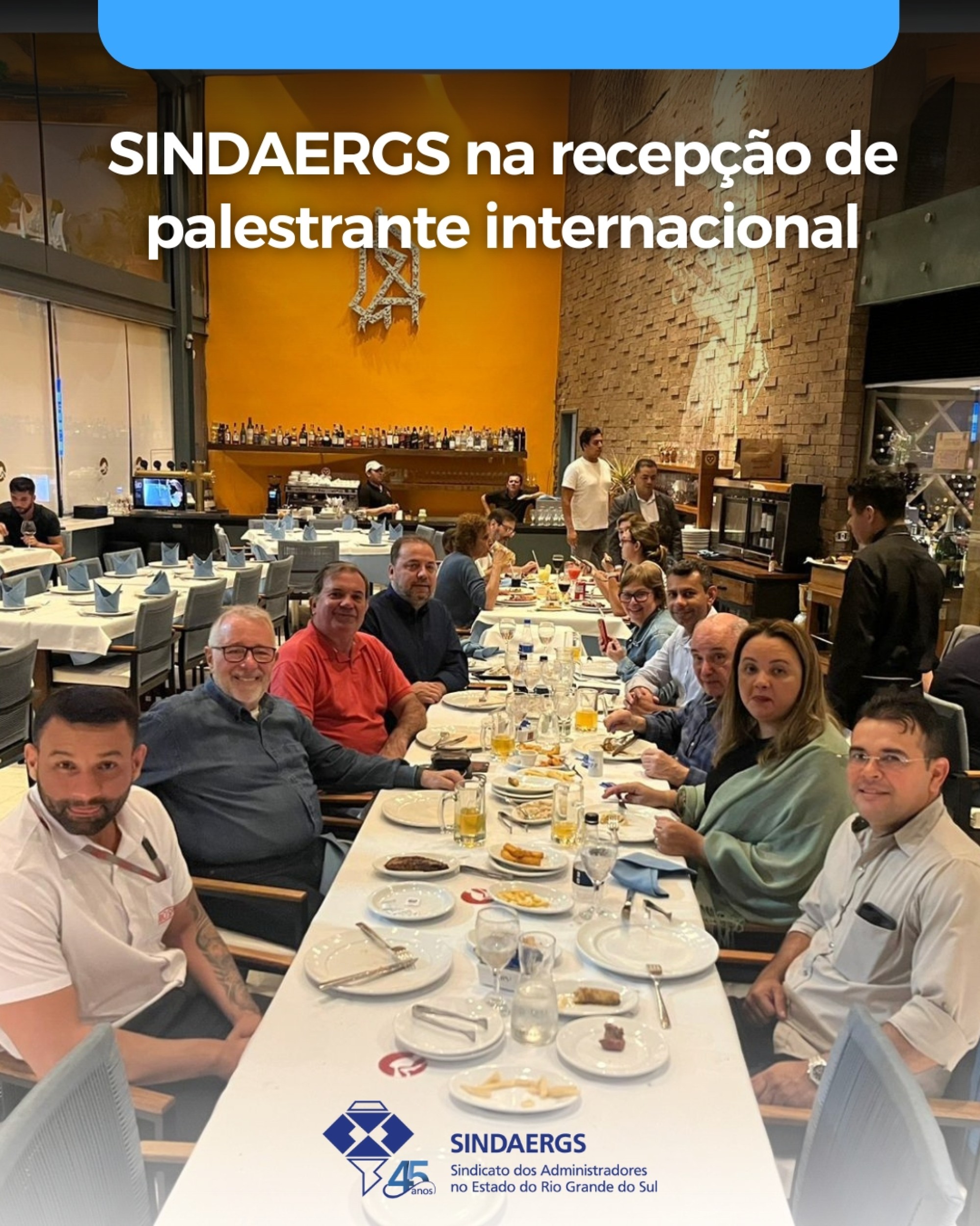 SINDAERGS na recepção de palestrante internacional SINDAERGS na recepção de palestrante internacional - O SINDAERGS – Sindicato dos Administradores no Estado do Rio Grande Sul, representa os Administradores gaúchos.