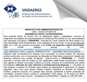 Todas as notícias - O SINDAERGS – Sindicato dos Administradores no Estado do Rio Grande Sul, representa os Administradores gaúchos. 