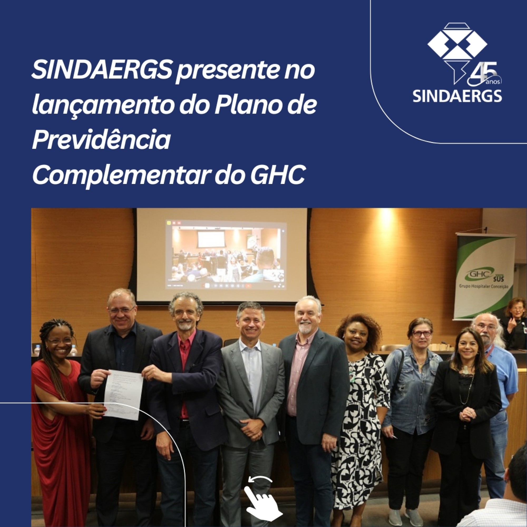 SINDAERGS presente no lançamento do Plano de Previdência Complementar do GHC SINDAERGS presente no lançamento do Plano de Previdência Complementar do GHC - O SINDAERGS – Sindicato dos Administradores no Estado do Rio Grande Sul, representa os Administradores gaúchos.