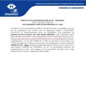 Todas as notícias - O SINDAERGS – Sindicato dos Administradores no Estado do Rio Grande Sul, representa os Administradores gaúchos. 